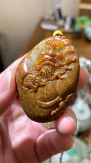 钟馗 新疆和田玉籽料原石 红沁籽料
