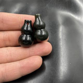 万玉批发 和田玉青玉立体通孔小葫芦吊坠 小葫芦挂件玉坠