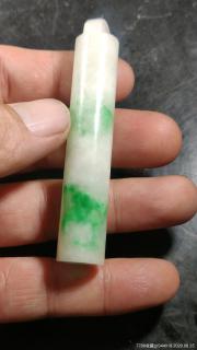 清代翡翠老翎管